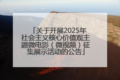 关于开展2025年社会主义核心价值观主题微电影（微视频）征集展示活动的公告
